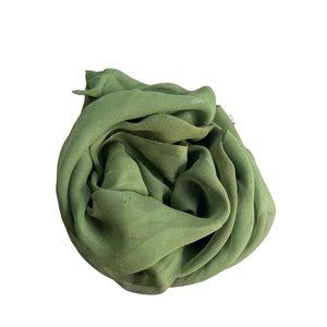 Echo Vintage Silk Rectangle Scarf Lightweight Green Neck Wrap Retro Bandana